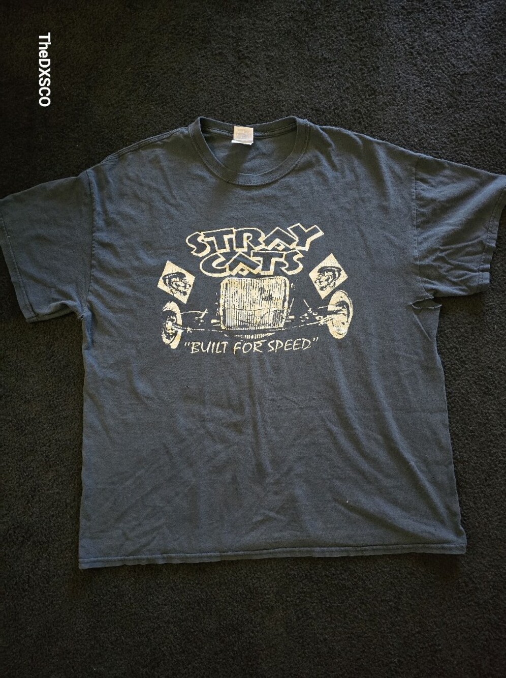 Vintage Style "Street Cats" Graphic Tee in Faded Black